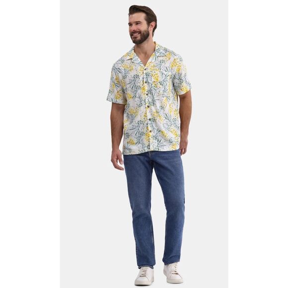 George Men's Relaxed Button Front Camp Shirt 2XL(50-52) Pineapple Print. New. - Picture 2 of 8